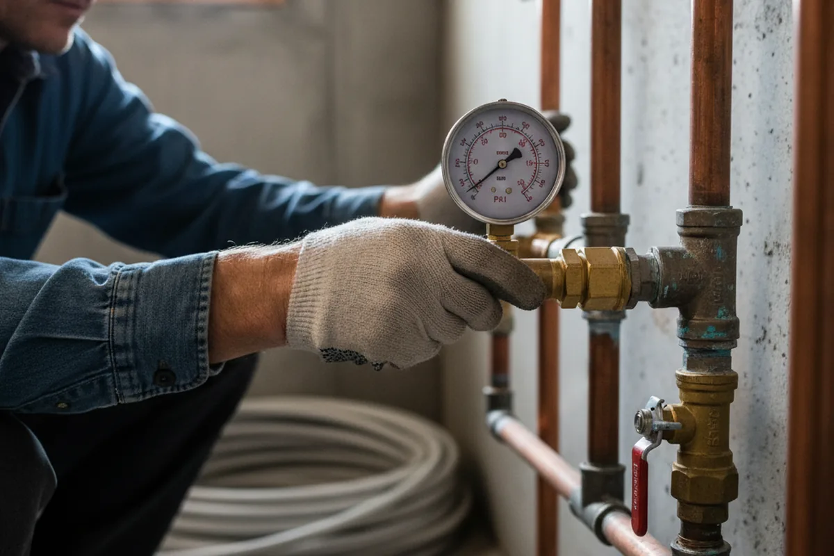 Pressure testing a repaired line during Water Line Repair in Westmont
